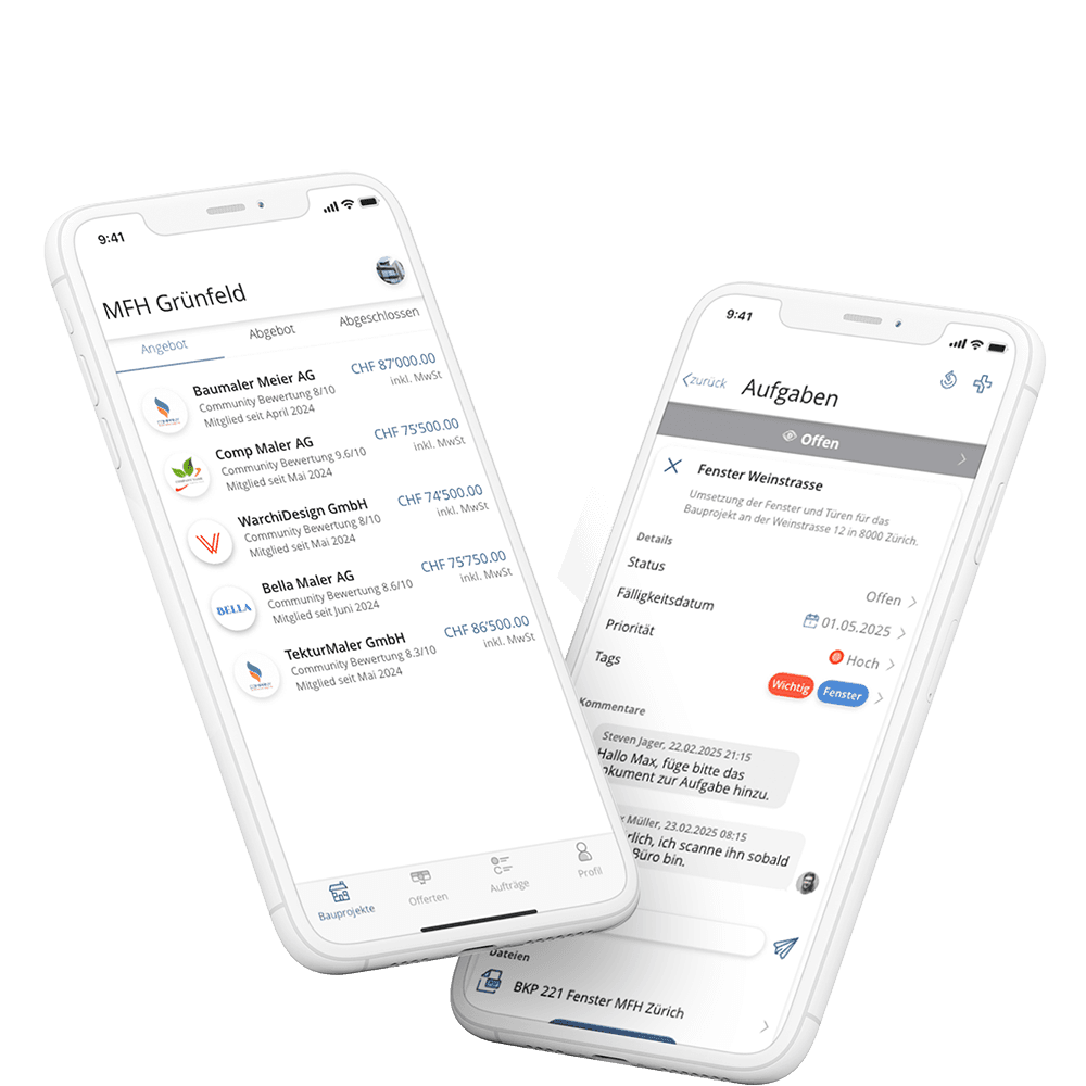 immoni Baumanagement App für Bauleiter – digitale Steuerung von Projekten