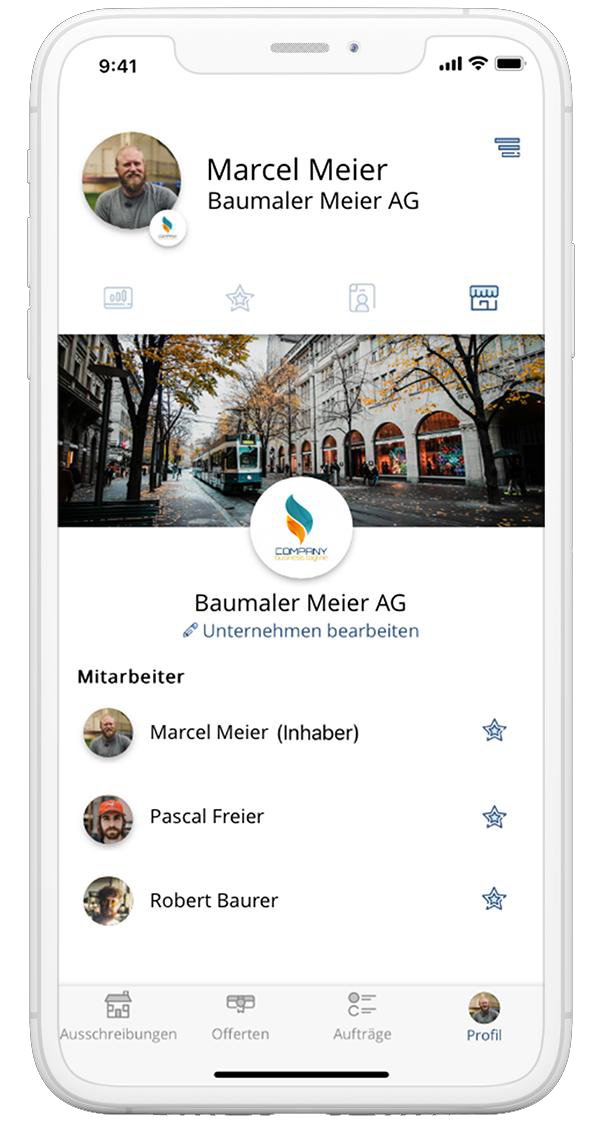 Handwerkerprofil in der immoni App – transparente Projektzuweisung und komplettes managen von Bauprojekten